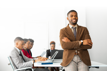 guy in team meeting